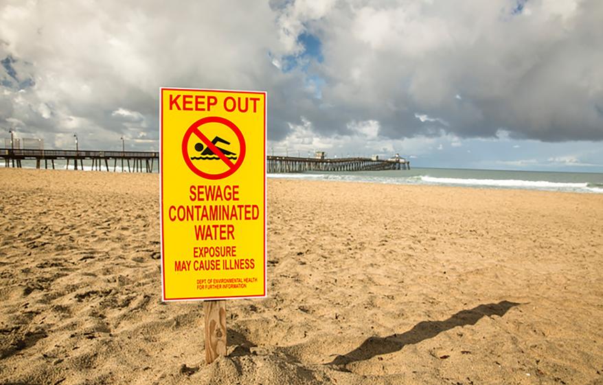 contaminated water warning sign