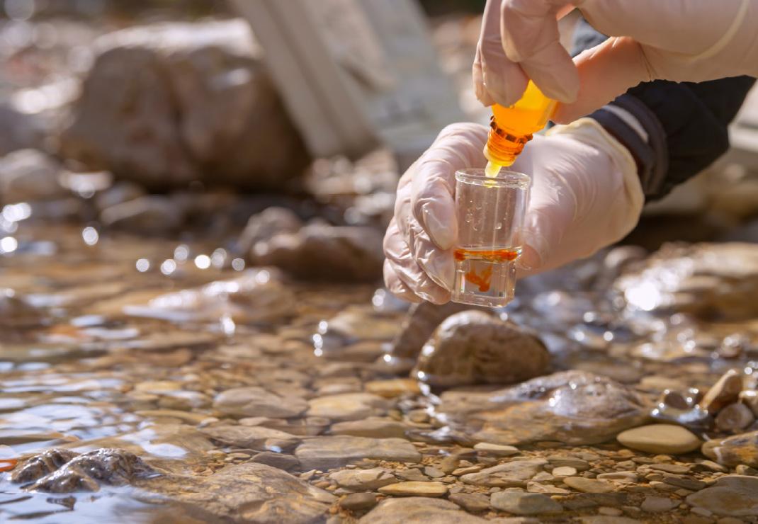 Collecting a water sample